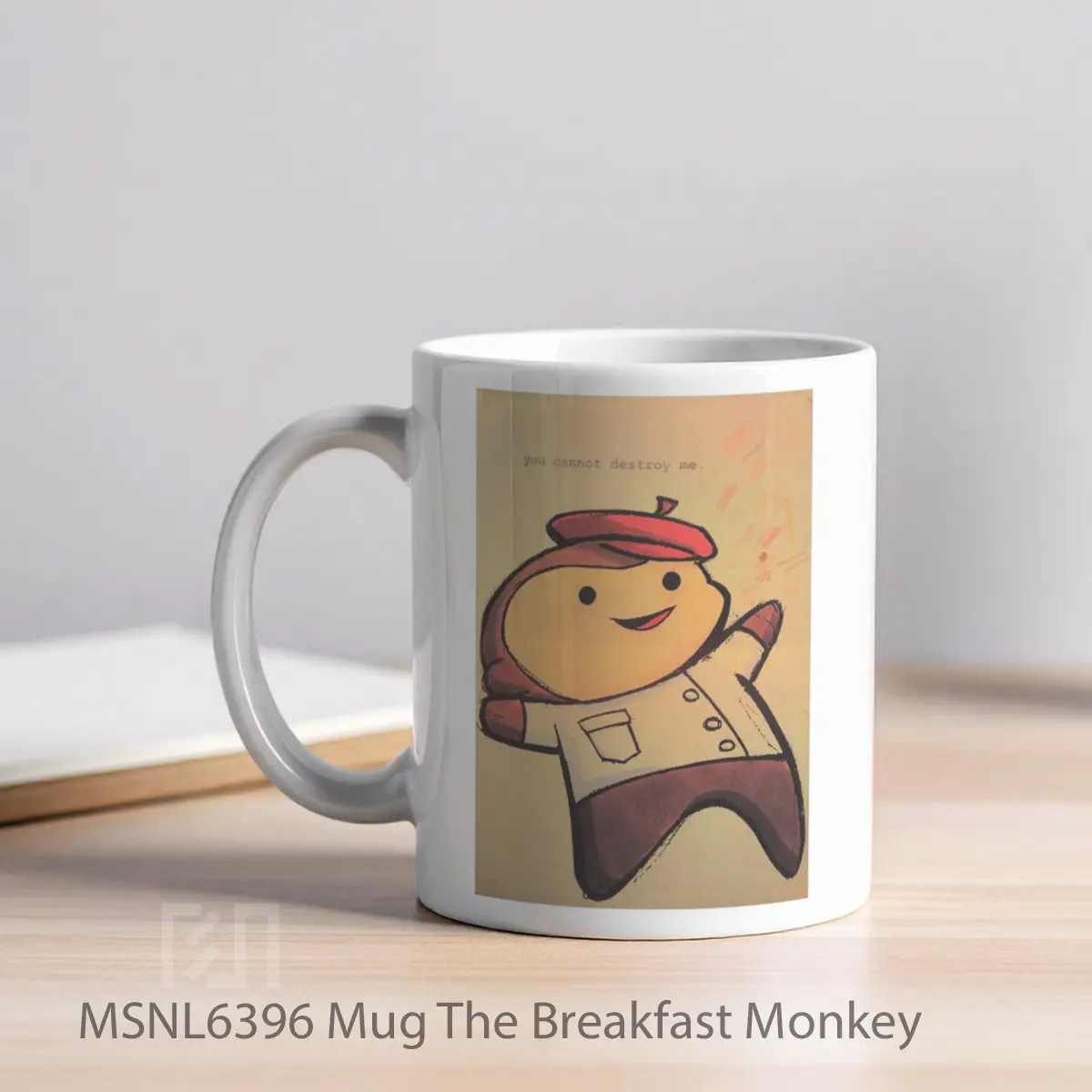 Mug The Breakfast Monkey Gelas Keramik Tema Film MSNL6396 - Tampak Kiri