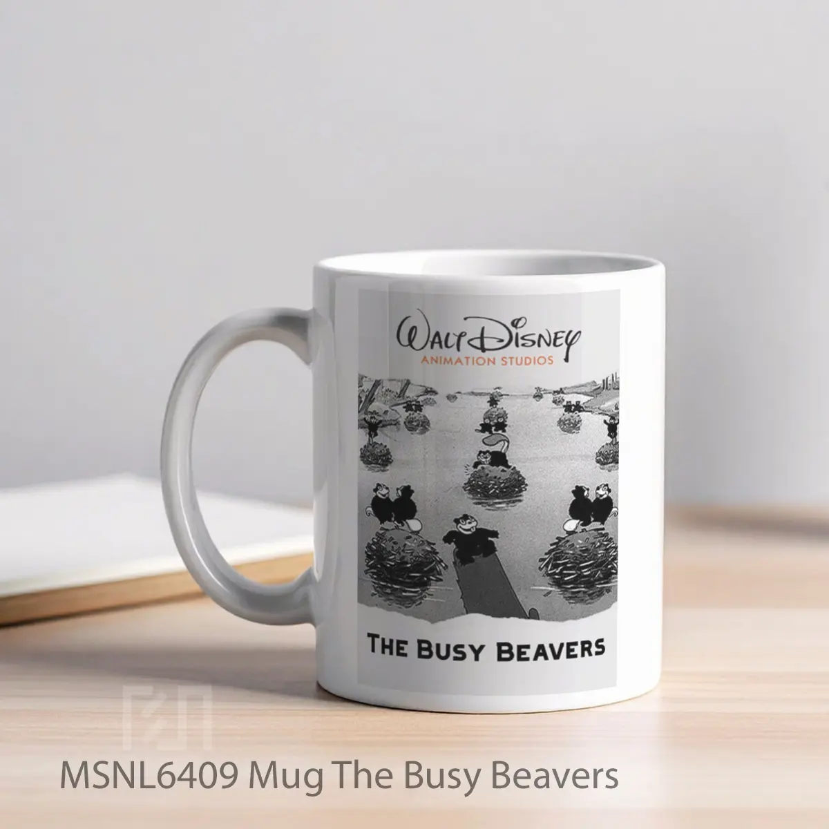 Mug The Busy Beavers Gelas Keramik Tema Film MSNL6409 - Tampak Kiri