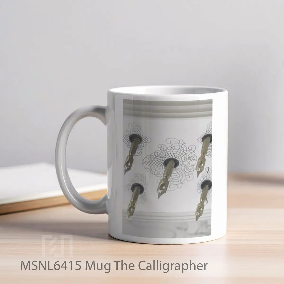 Mug The Calligrapher Gelas Keramik Tema Film MSNL6415 - Tampak Kiri