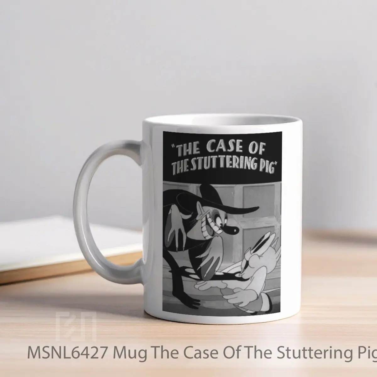 Mug The Case Of The Stuttering Pig Gelas Keramik Tema Film MSNL6427 - Tampak Kiri