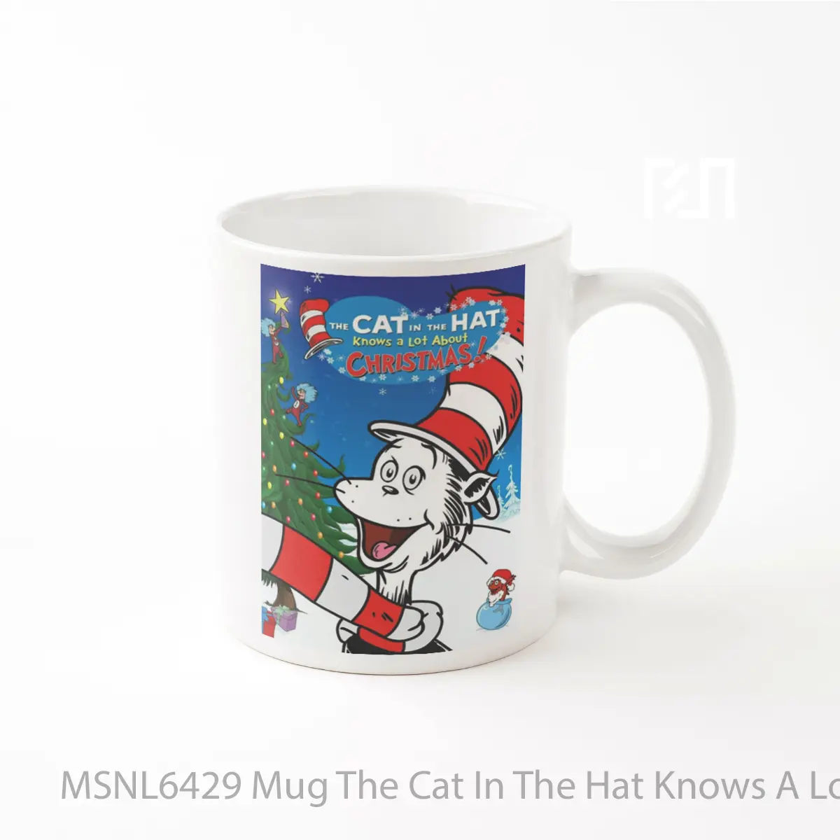 Mug The Cat In The Hat Knows A Lot About Christmas Gelas Keramik Tema Film MSNL6429