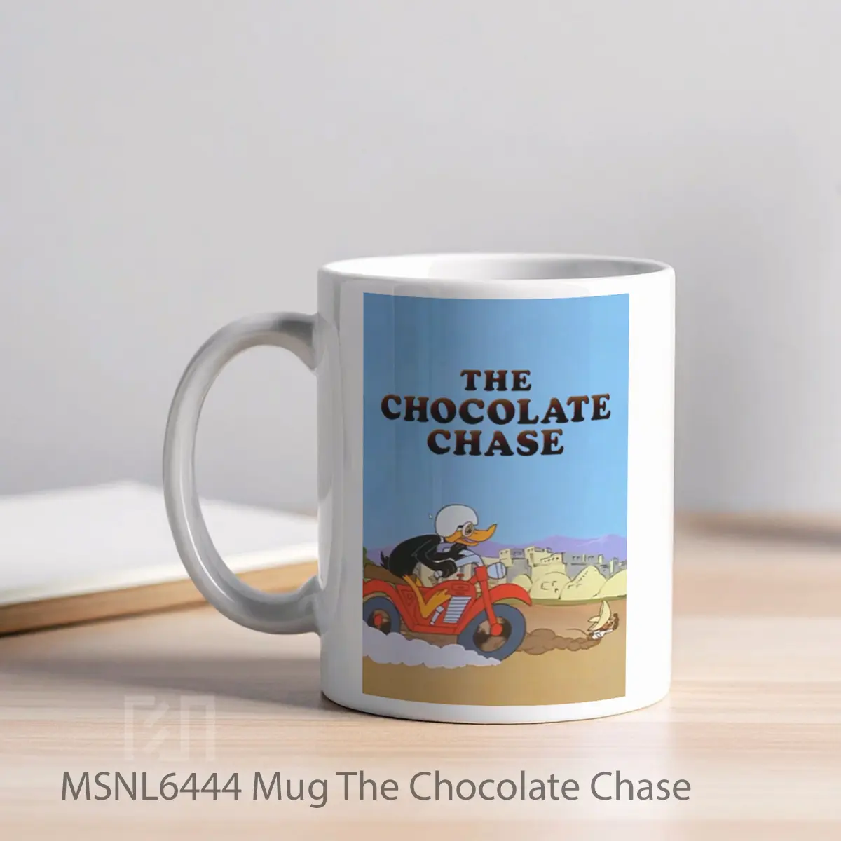 Mug The Chocolate Chase Gelas Keramik Tema Film MSNL6444 - Tampak Kiri