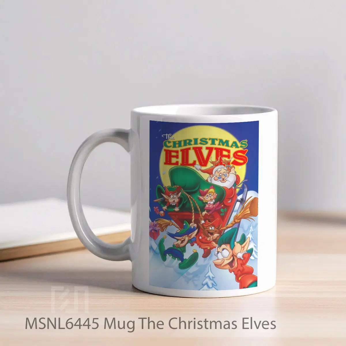 Mug The Christmas Elves Gelas Keramik Tema Film MSNL6445 - Tampak Kiri