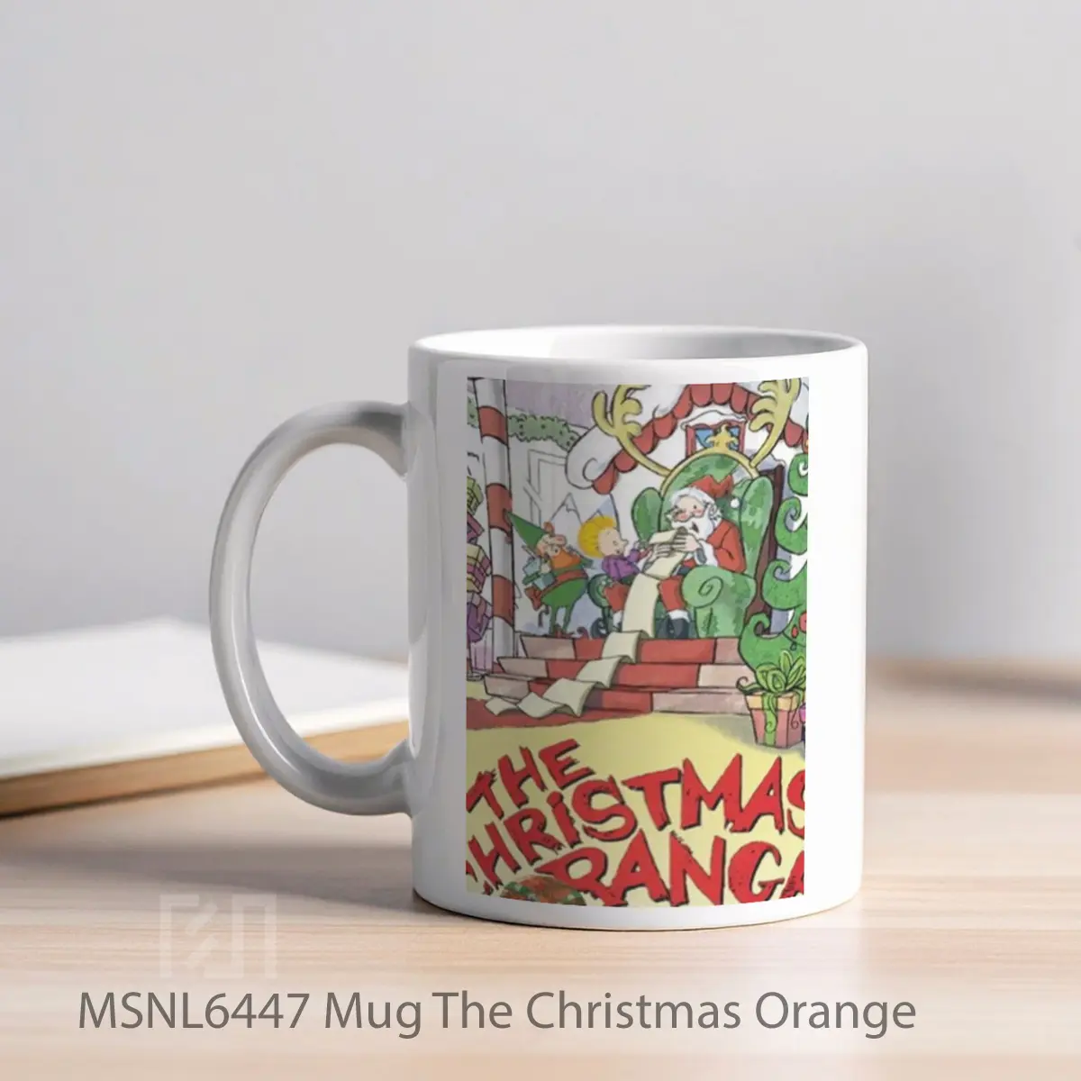 Mug The Christmas Orange Gelas Keramik Tema Film MSNL6447 - Tampak Kiri
