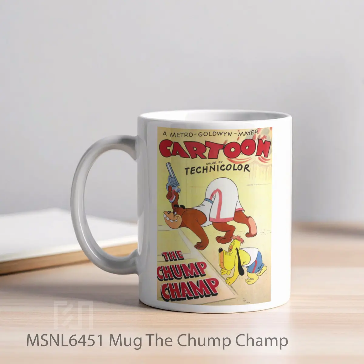 Mug The Chump Champ Gelas Keramik Tema Film MSNL6451 - Tampak Kiri
