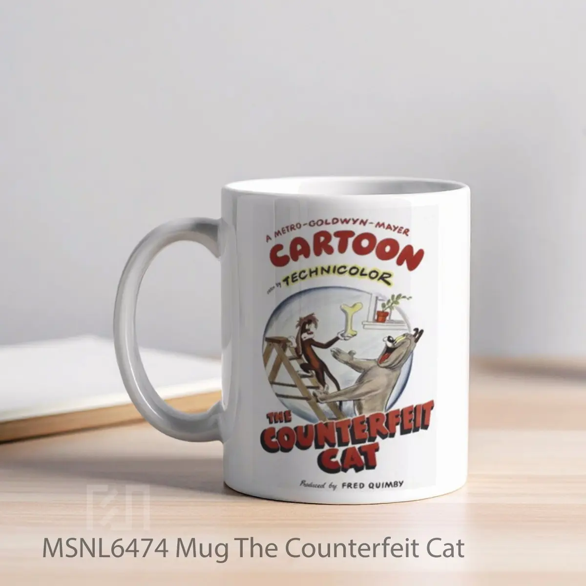 Mug The Counterfeit Cat Gelas Keramik Tema Film MSNL6474 - Tampak Kiri
