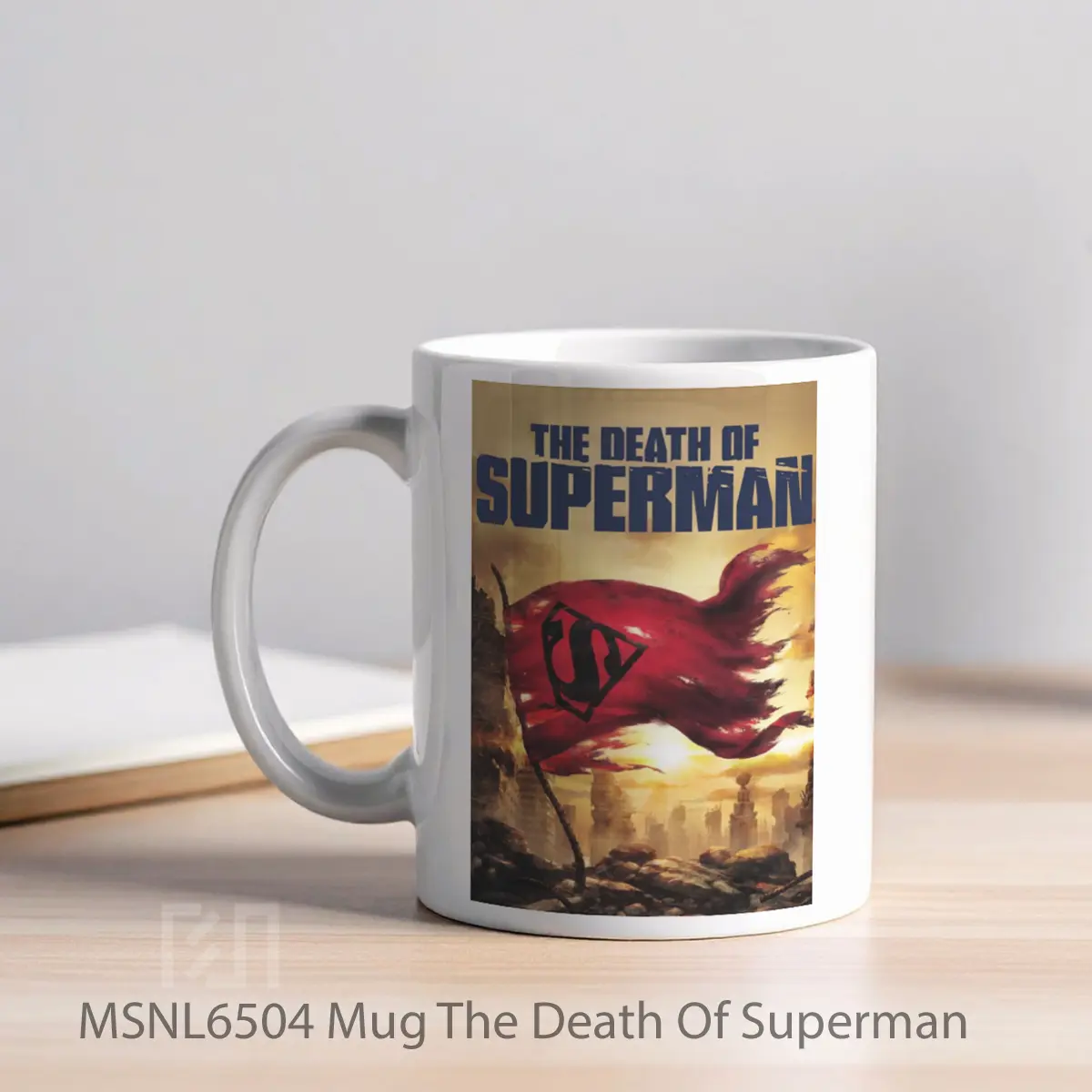 Mug The Death Of Superman Gelas Keramik Tema Film MSNL6504 - Tampak Kiri