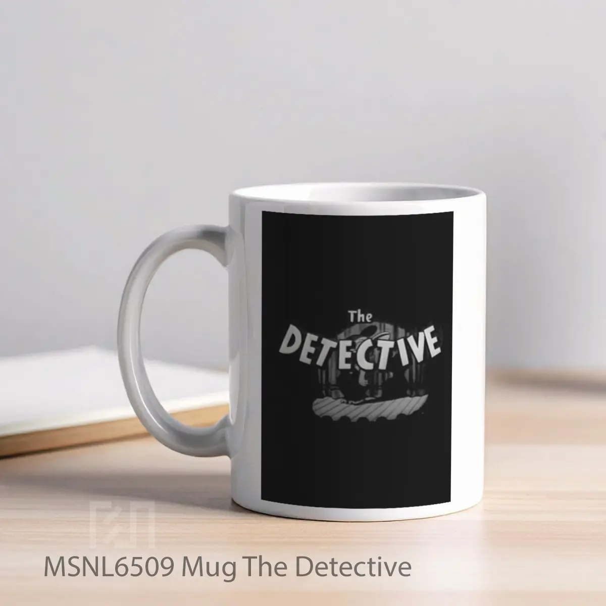 Mug The Detective Gelas Keramik Tema Film MSNL6509 - Tampak Kiri