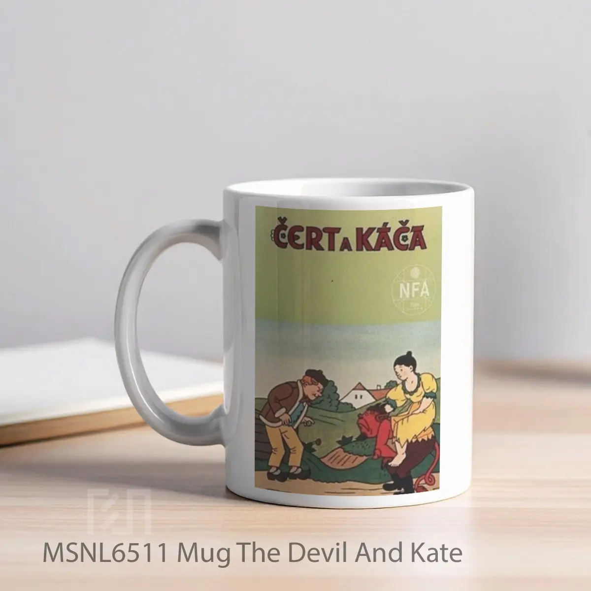 Mug The Devil And Kate Gelas Keramik Tema Film MSNL6511 - Tampak Kiri