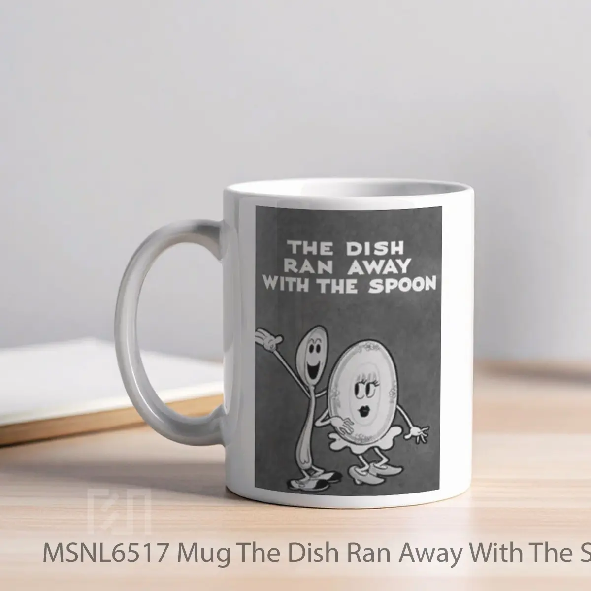 Mug The Dish Ran Away With The Spoon Gelas Keramik Tema Film MSNL6517 - Tampak Kiri