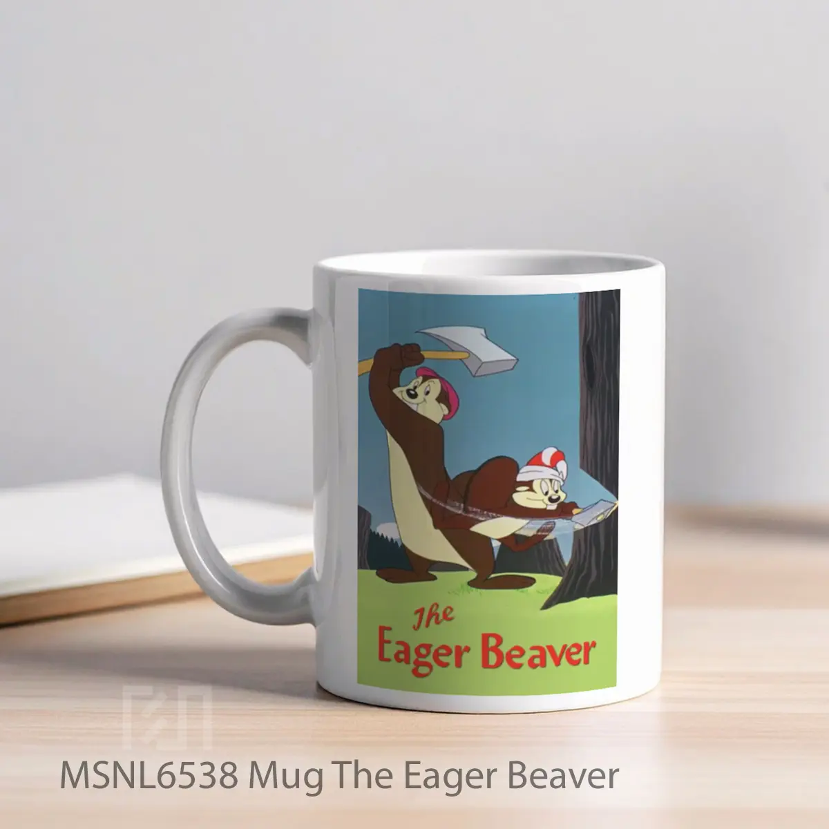 Mug The Eager Beaver Gelas Keramik Tema Film MSNL6538 - Tampak Kiri