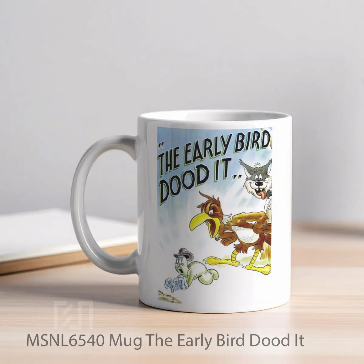 Mug The Early Bird Dood It Gelas Keramik Tema Film MSNL6540 - Tampak Kiri