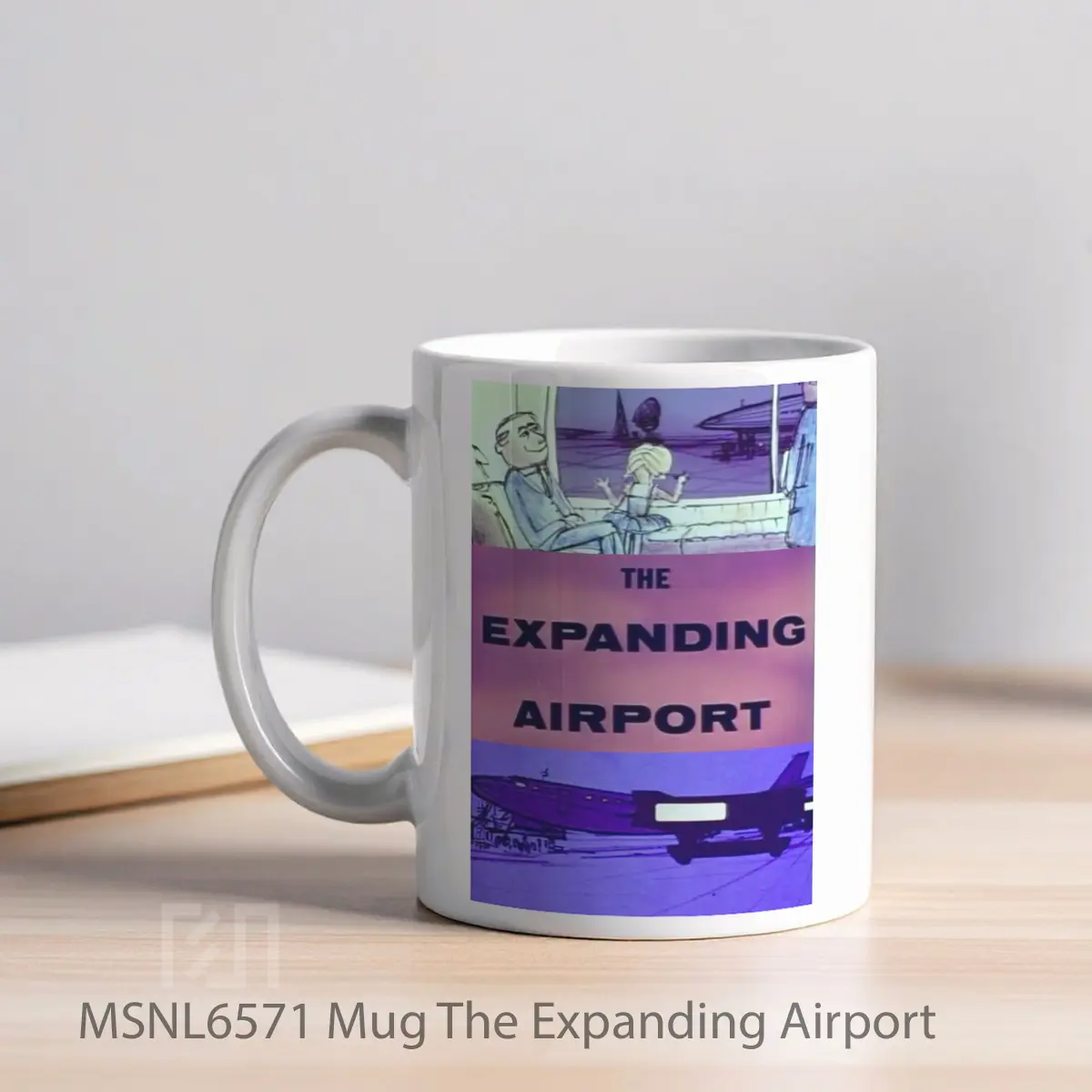 Mug The Expanding Airport Gelas Keramik Tema Film MSNL6571 - Tampak Kiri