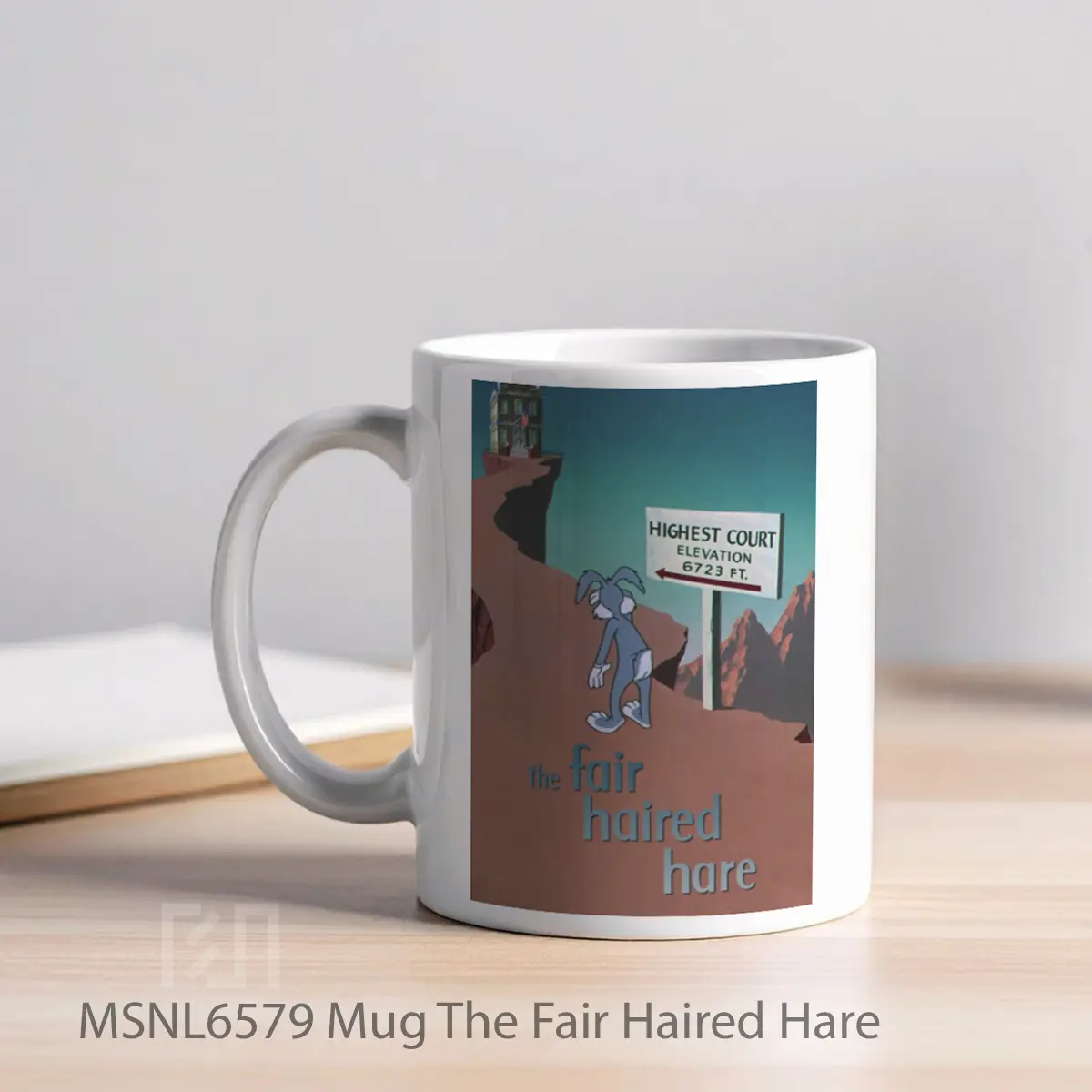 Mug The Fair Haired Hare Gelas Keramik Tema Film MSNL6579 - Tampak Kiri
