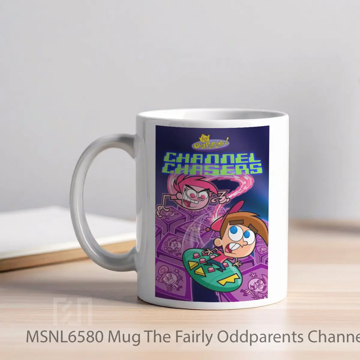 Mug The Fairly Oddparents Channel Chasers Gelas Keramik Tema Film MSNL6580 - Tampak Kiri