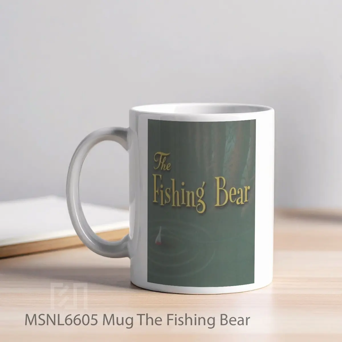 Mug The Fishing Bear Gelas Keramik Tema Film MSNL6605 - Tampak Kiri