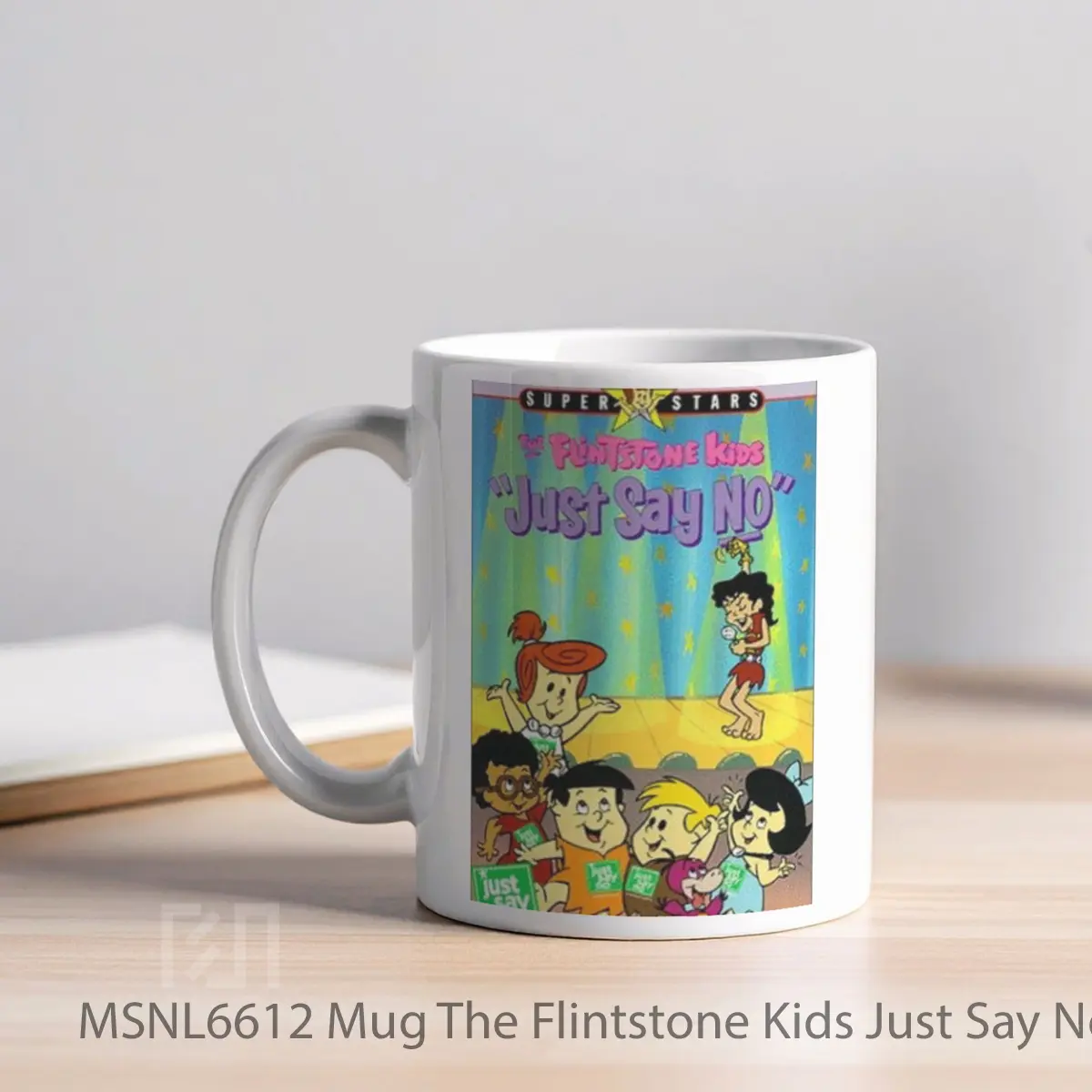 Mug The Flintstone Kids Just Say No Special Gelas Keramik Tema Film MSNL6612 - Tampak Kiri