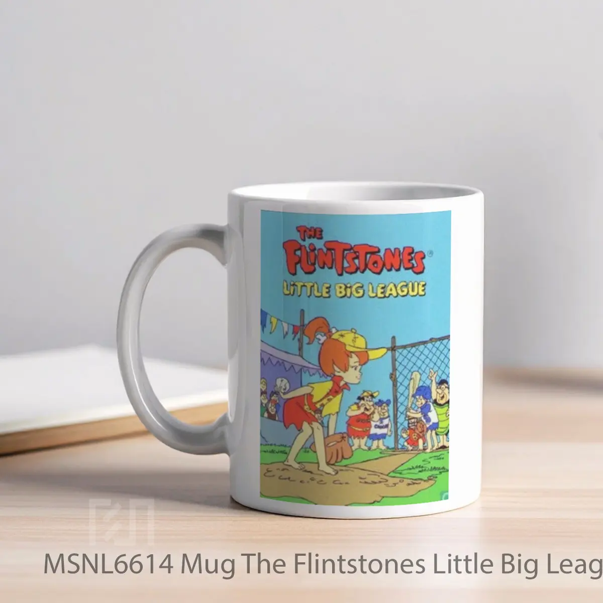 Mug The Flintstones Little Big League Gelas Keramik Tema Film MSNL6614 - Tampak Kiri