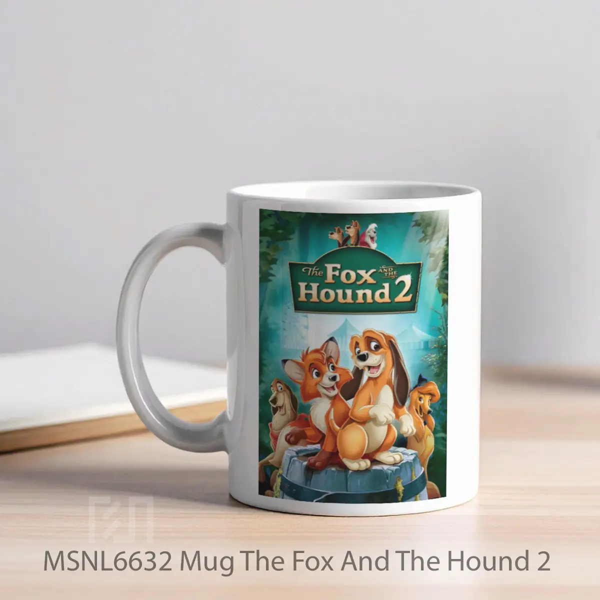 Mug The Fox And The Hound 2 Gelas Keramik Tema Film MSNL6632 - Tampak Kiri