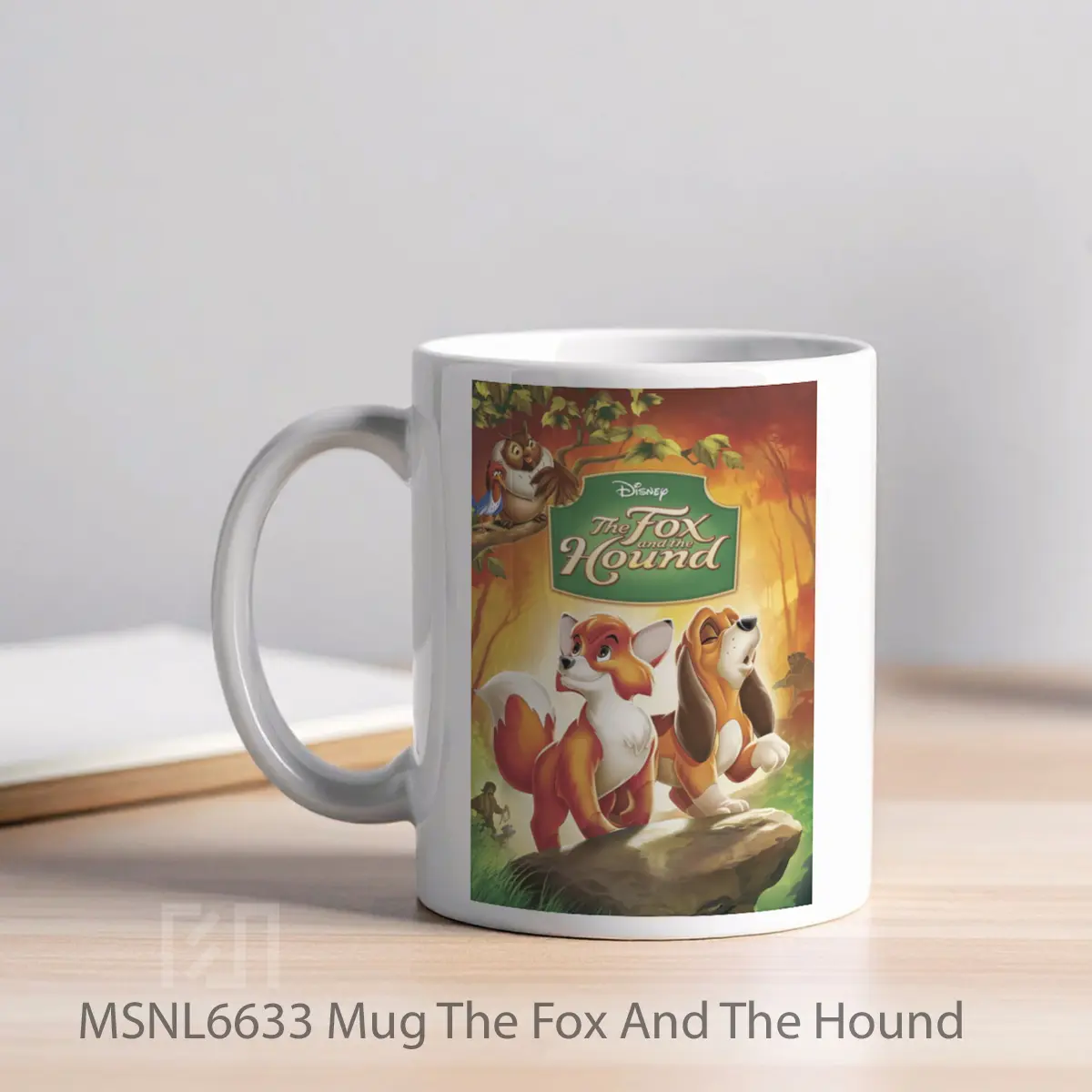 Mug The Fox And The Hound Gelas Keramik Tema Film MSNL6633 - Tampak Kiri