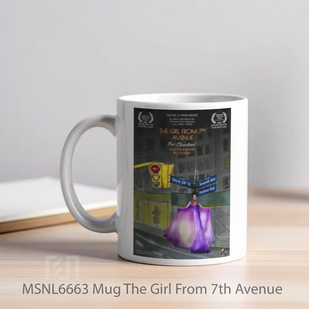 Mug The Girl From 7th Avenue Gelas Keramik Tema Film MSNL6663 - Tampak Kiri