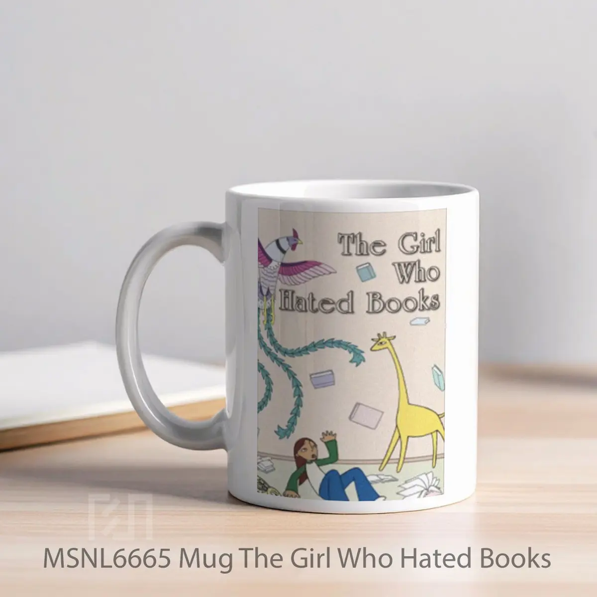 Mug The Girl Who Hated Books Gelas Keramik Tema Film MSNL6665 - Tampak Kiri