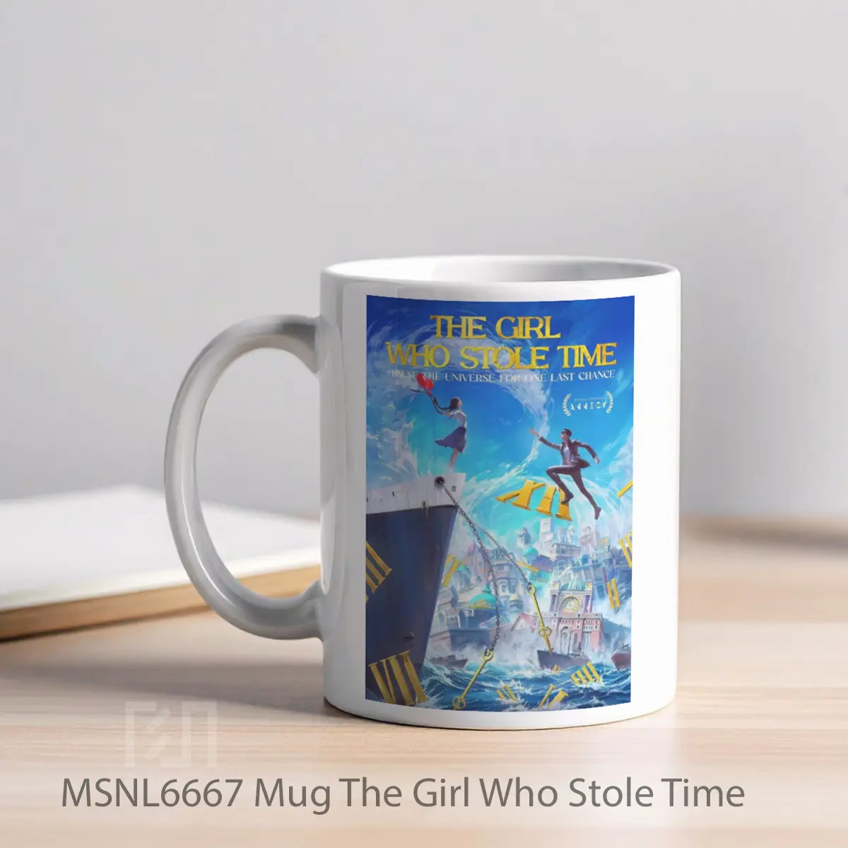 Mug The Girl Who Stole Time Gelas Keramik Tema Film MSNL6667 - Tampak Kiri