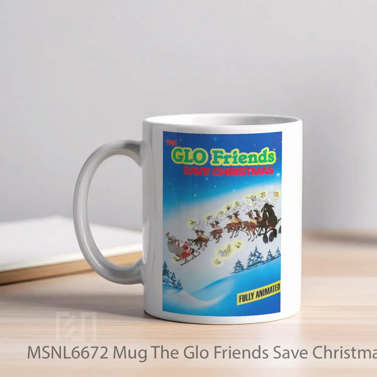 Mug The Glo Friends Save Christmas Gelas Keramik Tema Film MSNL6672 - Tampak Kiri