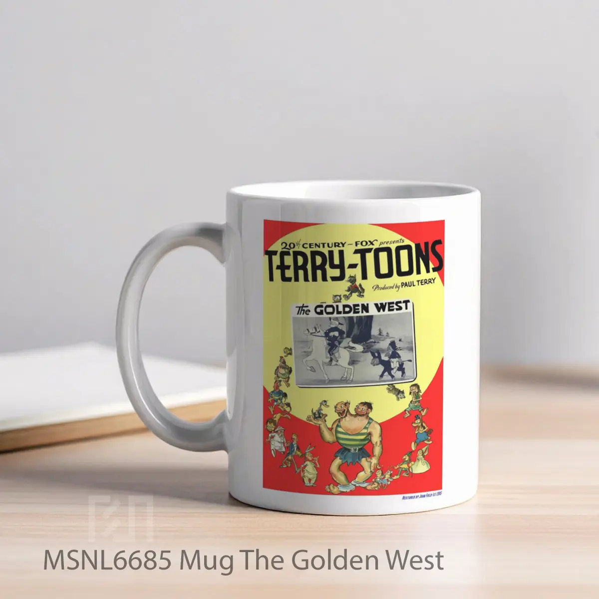 Mug The Golden West Gelas Keramik Tema Film MSNL6685 - Tampak Kiri