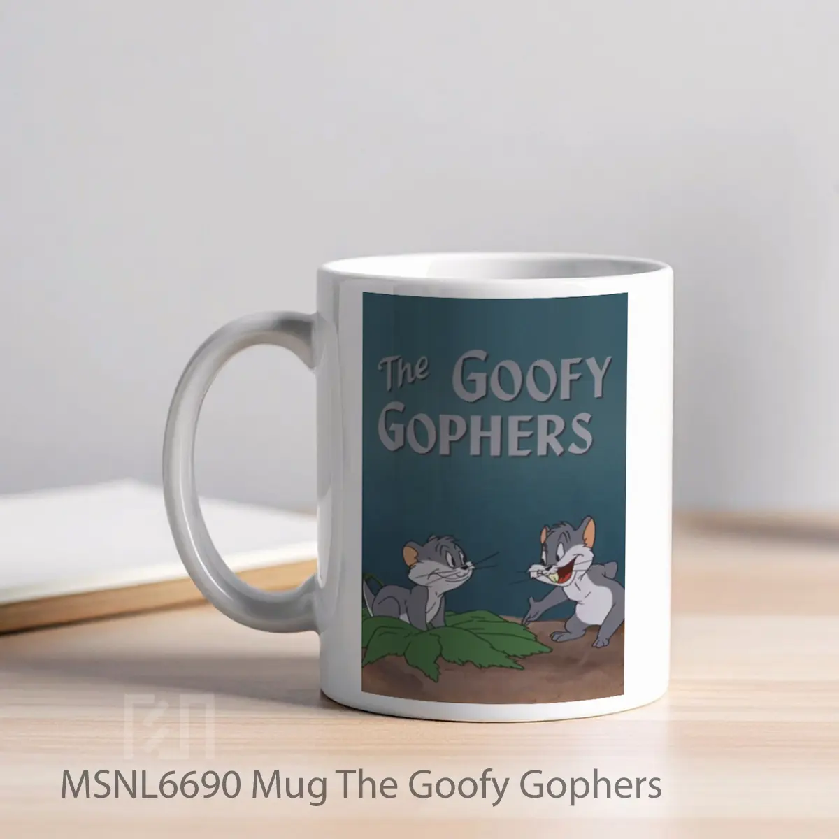 Mug The Goofy Gophers Gelas Keramik Tema Film MSNL6690 - Tampak Kiri