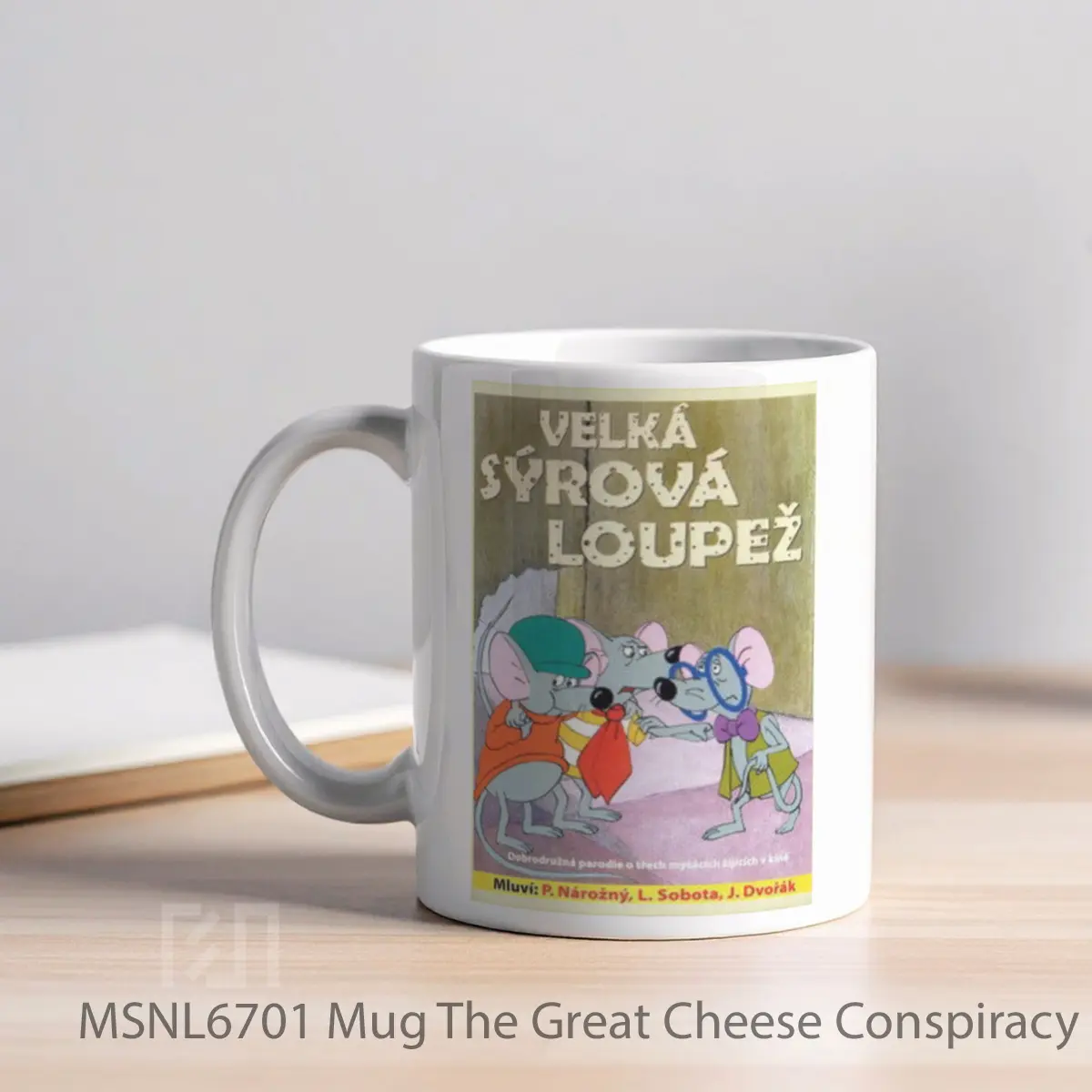 Mug The Great Cheese Conspiracy Gelas Keramik Tema Film MSNL6701 - Tampak Kiri