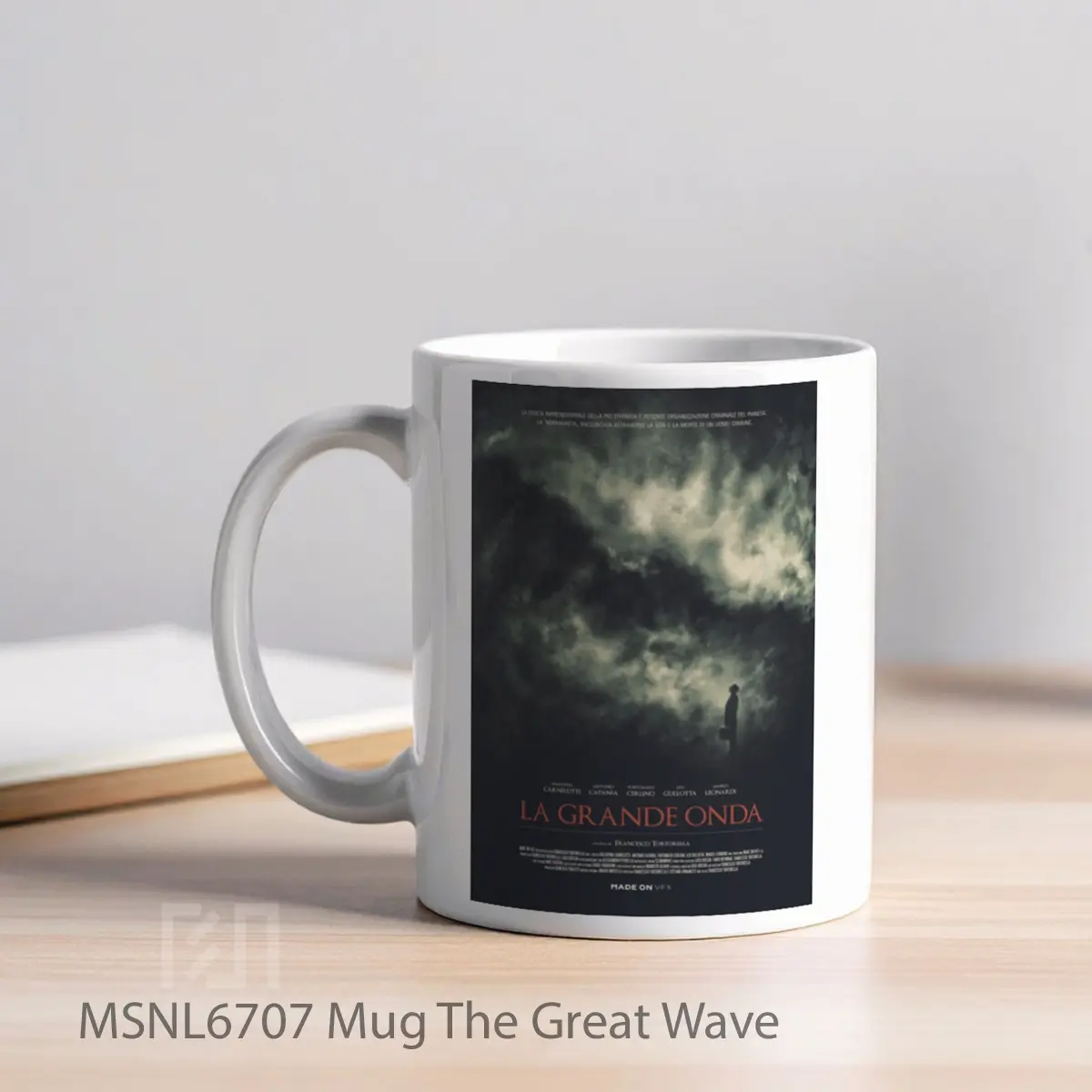 Mug The Great Wave Gelas Keramik Tema Film MSNL6707 - Tampak Kiri