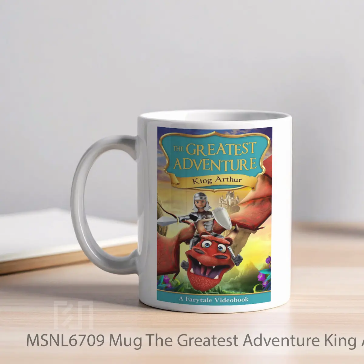 Mug The Greatest Adventure King Arthur Gelas Keramik Tema Film MSNL6709 - Tampak Kiri