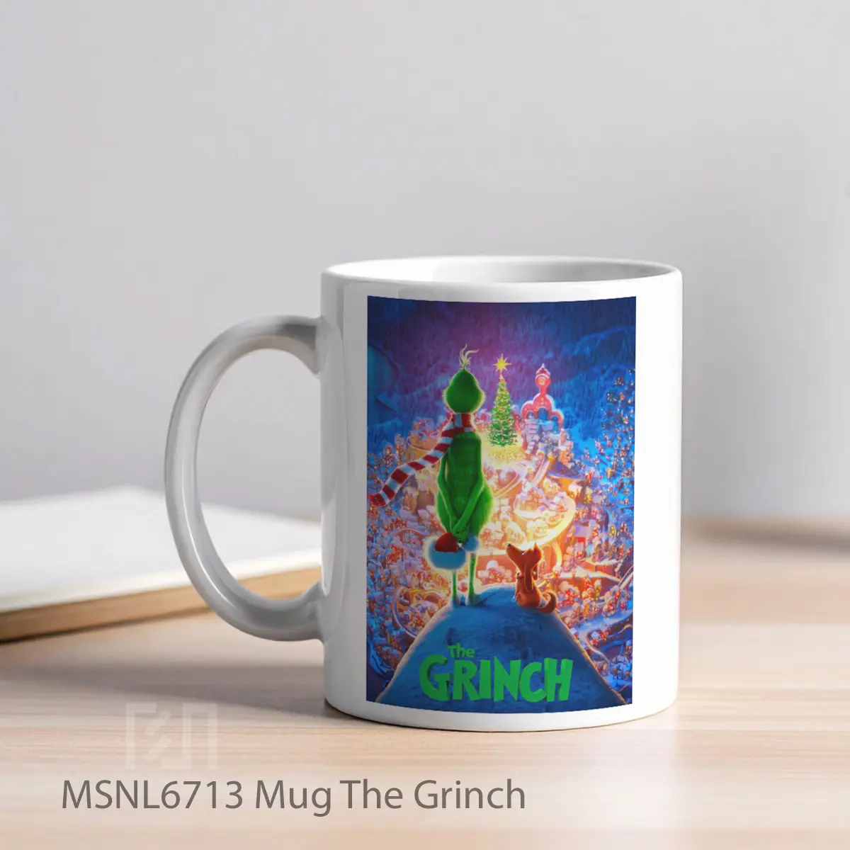 Mug The Grinch Gelas Keramik Tema Film MSNL6713 - Tampak Kiri