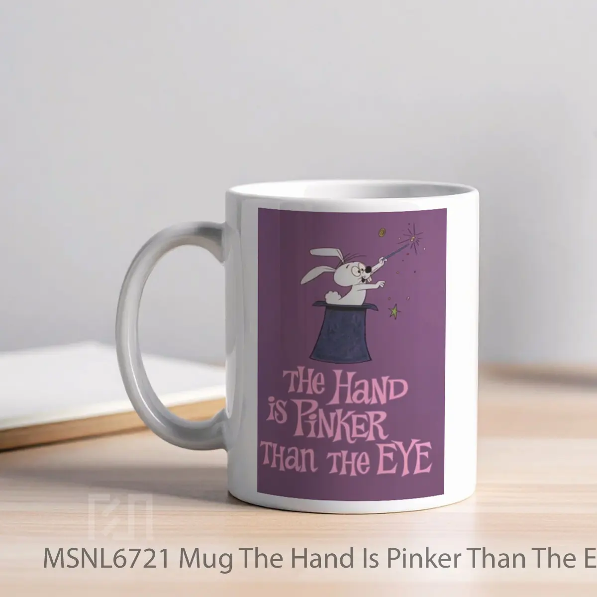 Mug The Hand Is Pinker Than The Eye Gelas Keramik Tema Film MSNL6721 - Tampak Kiri