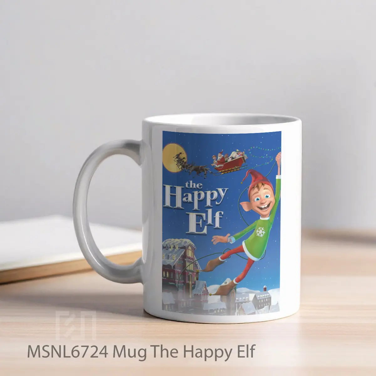 Mug The Happy Elf Gelas Keramik Tema Film MSNL6724 - Tampak Kiri