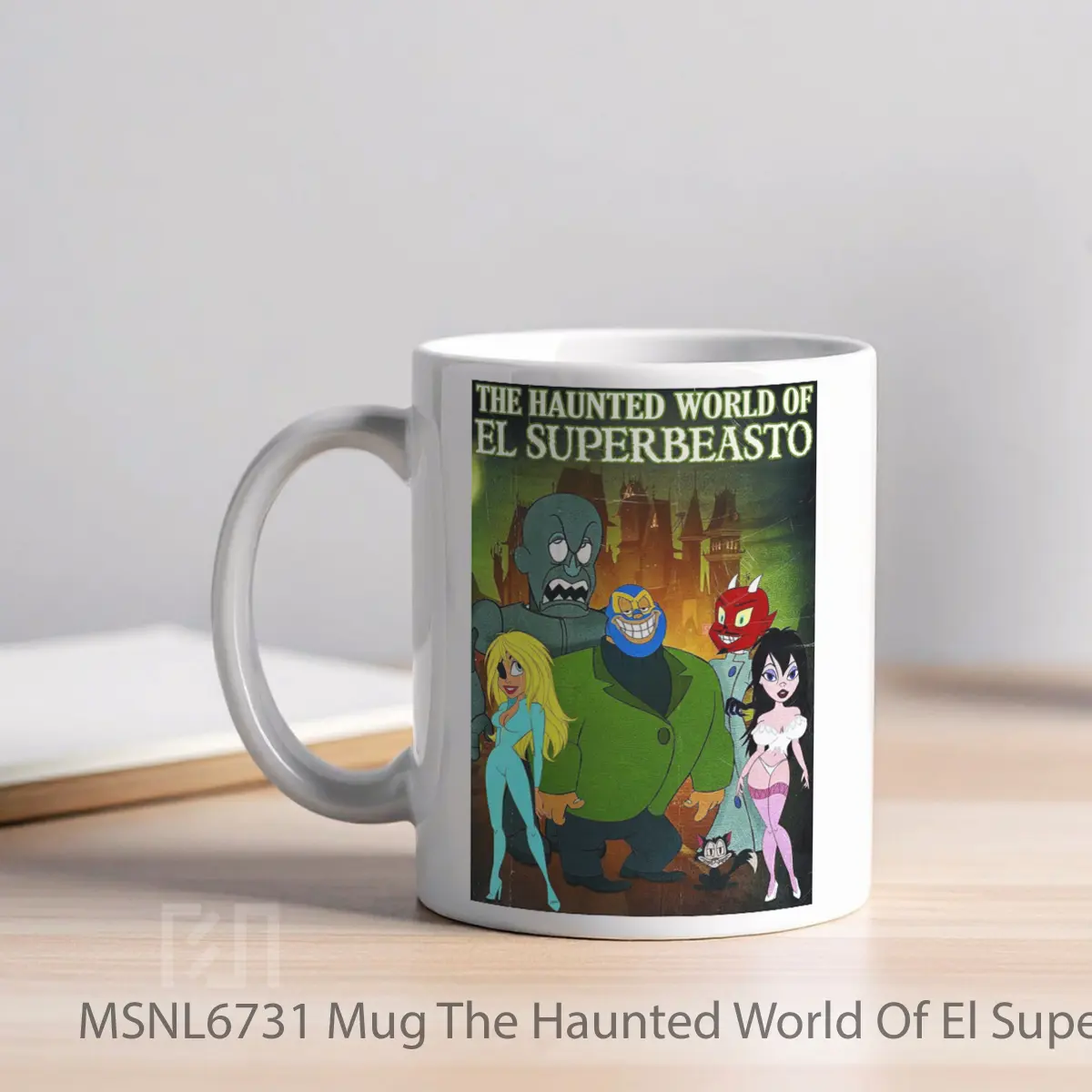 Mug The Haunted World Of El Superbeasto Gelas Keramik Tema Film MSNL6731 - Tampak Kiri