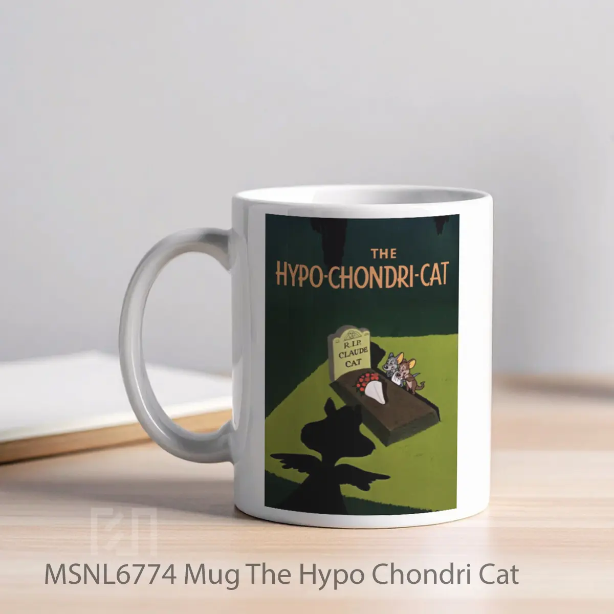 Mug The Hypo Chondri Cat Gelas Keramik Tema Film MSNL6774 - Tampak Kiri