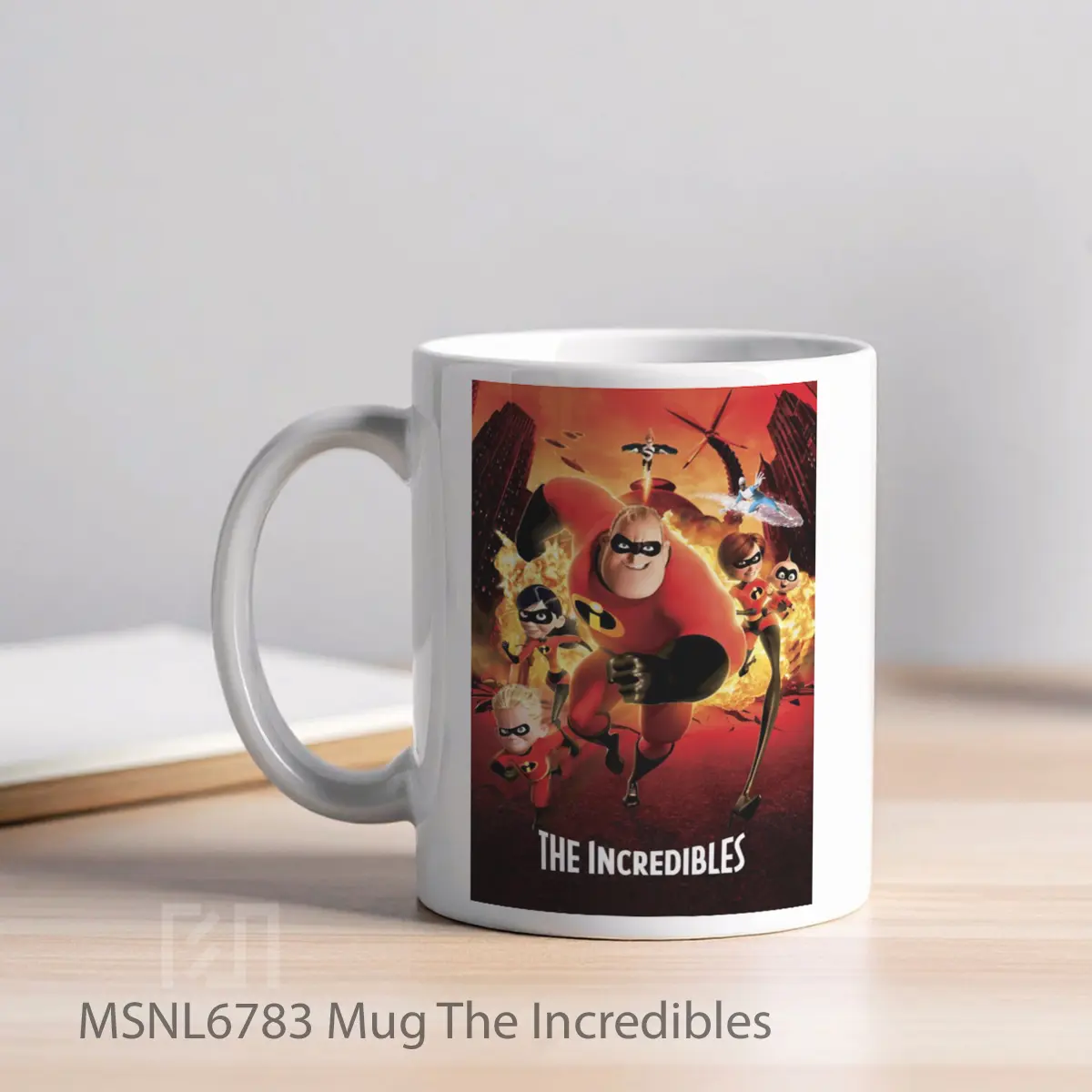 Mug The Incredibles Gelas Keramik Tema Film MSNL6783 - Tampak Kiri