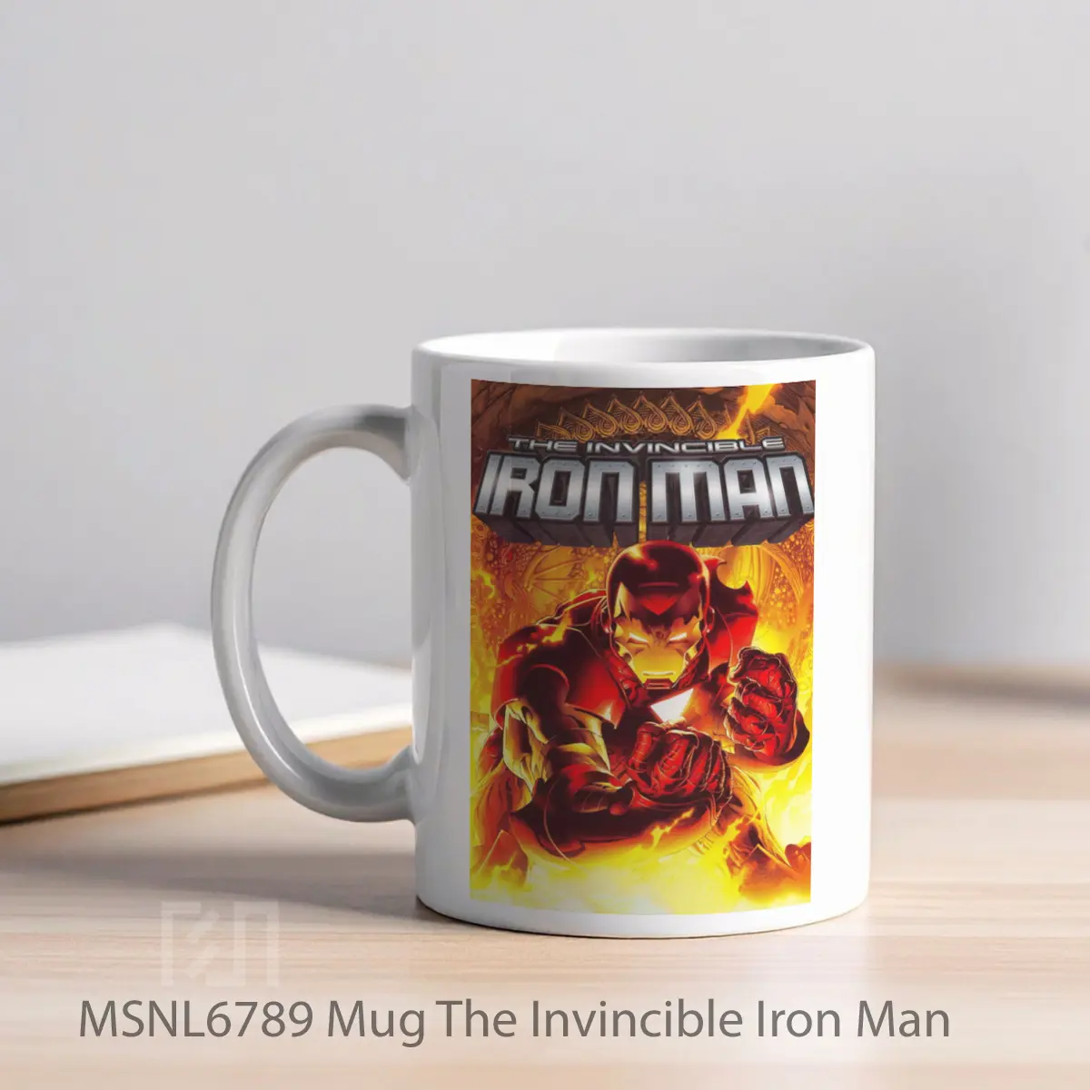 Mug The Invincible Iron Man Gelas Keramik Tema Film MSNL6789 - Tampak Kiri