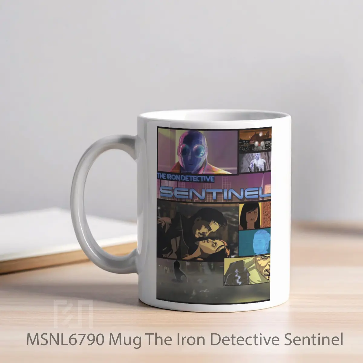 Mug The Iron Detective Sentinel Gelas Keramik Tema Film MSNL6790 - Tampak Kiri