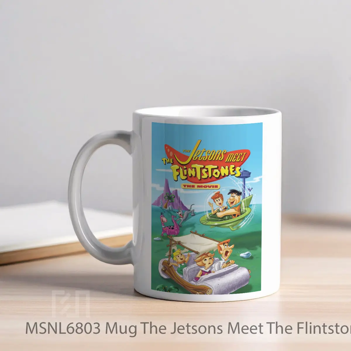 Mug The Jetsons Meet The Flintstones Gelas Keramik Tema Film MSNL6803 - Tampak Kiri