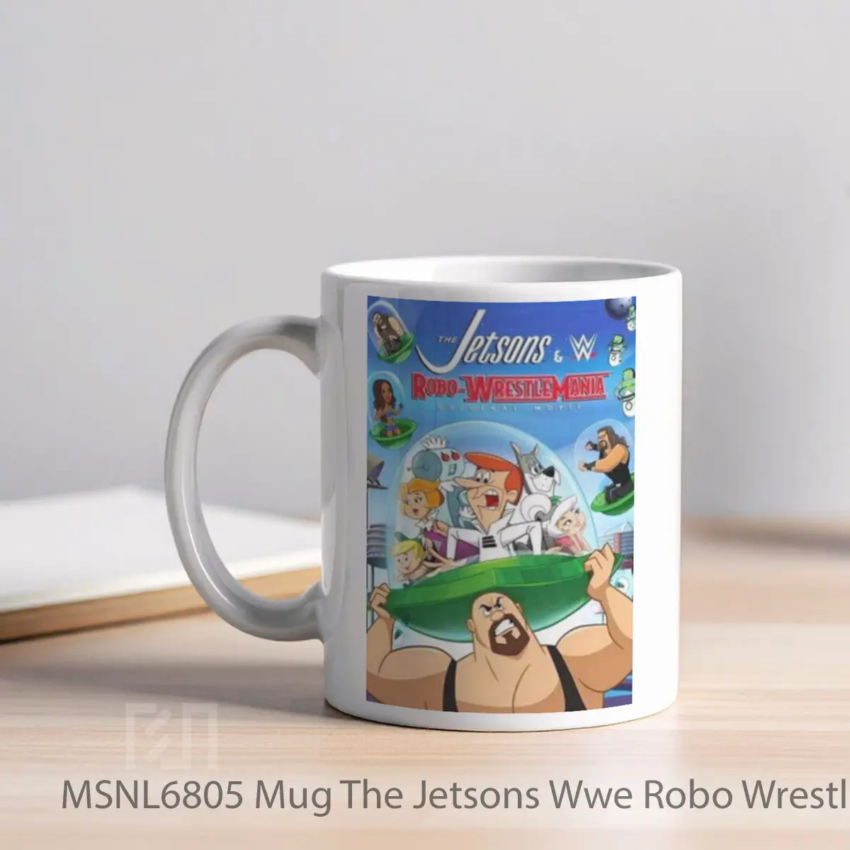 Mug The Jetsons Wwe Robo Wrestlemania Gelas Keramik Tema Film MSNL6805 - Tampak Kiri