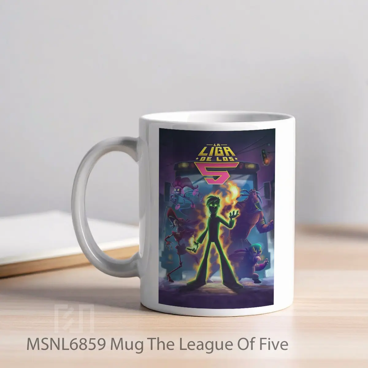 Mug The League Of Five Gelas Keramik Tema Film MSNL6859 - Tampak Kiri