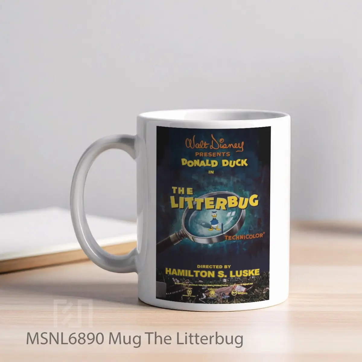 Mug The Litterbug Gelas Keramik Tema Film MSNL6890 - Tampak Kiri