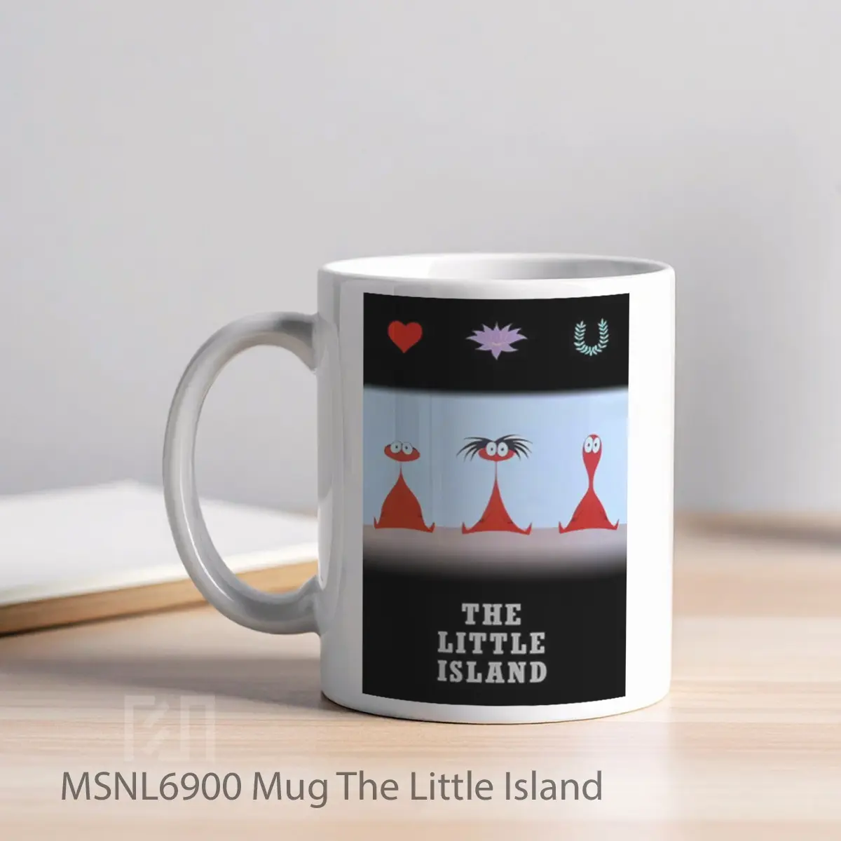 Mug The Little Island Gelas Keramik Tema Film MSNL6900 - Tampak Kiri