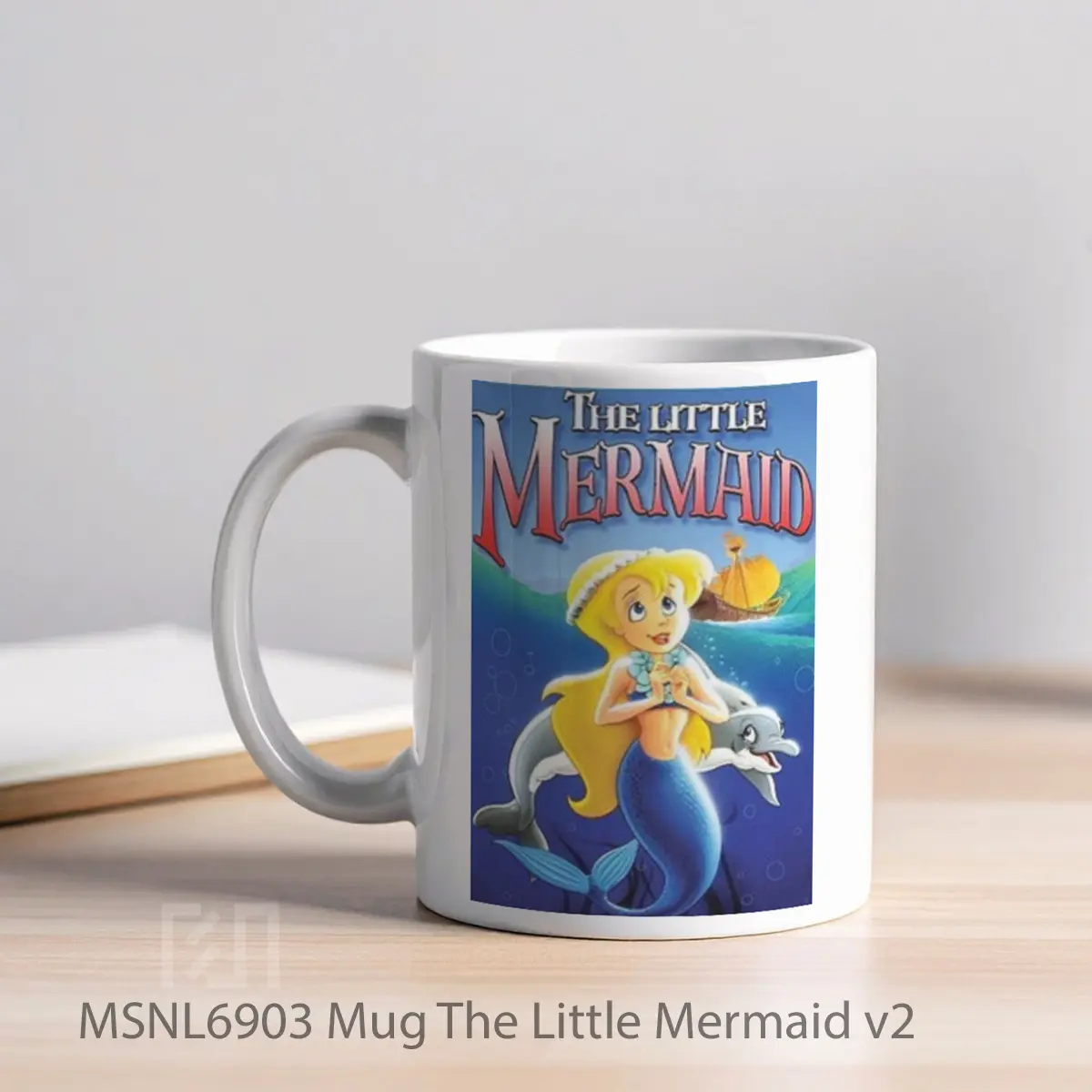 Mug The Little Mermaid V2 Gelas Keramik Tema Film MSNL6903 - Tampak Kiri