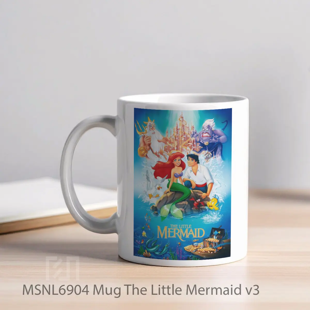 Mug The Little Mermaid V3 Gelas Keramik Tema Film MSNL6904 - Tampak Kiri