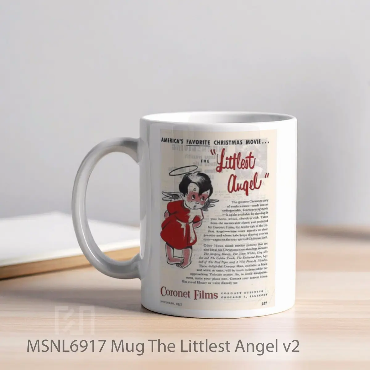 Mug The Littlest Angel V2 Gelas Keramik Tema Film MSNL6917 - Tampak Kiri