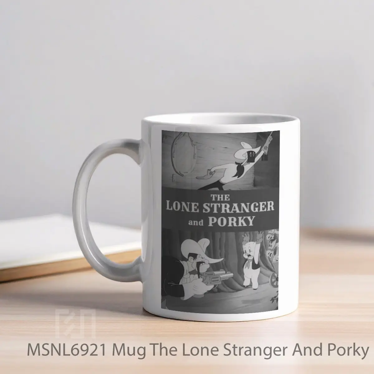 Mug The Lone Stranger And Porky Gelas Keramik Tema Film MSNL6921 - Tampak Kiri